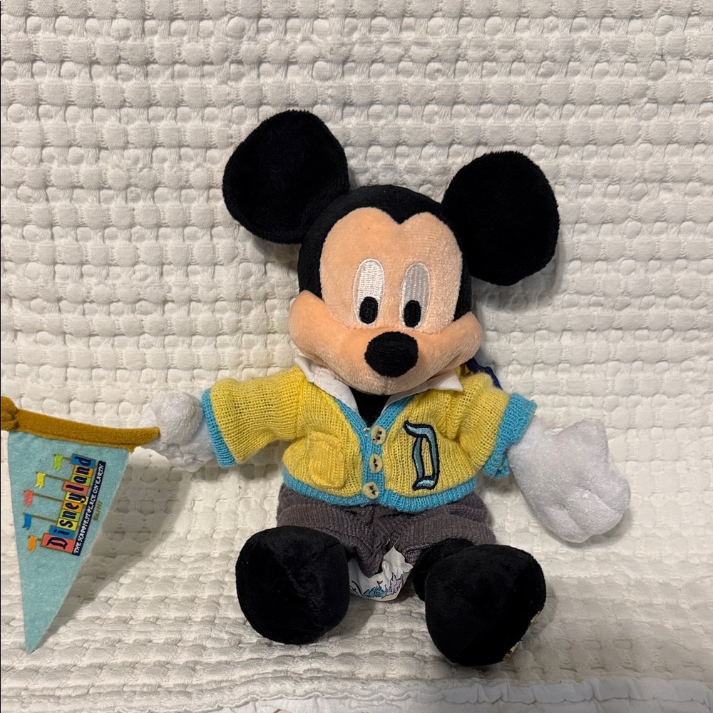 Disney 50th Retro Mickey Mouse Plush Toy - Yellow, Black, and Blue